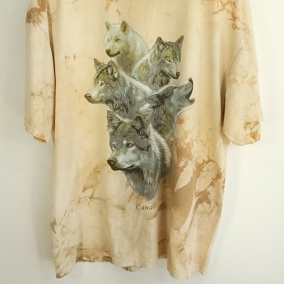 Wolf Wolves Graphic T-Shirt Men's XL Tie Dye Quality Goods Canada Distressed - Picture 2 of 13